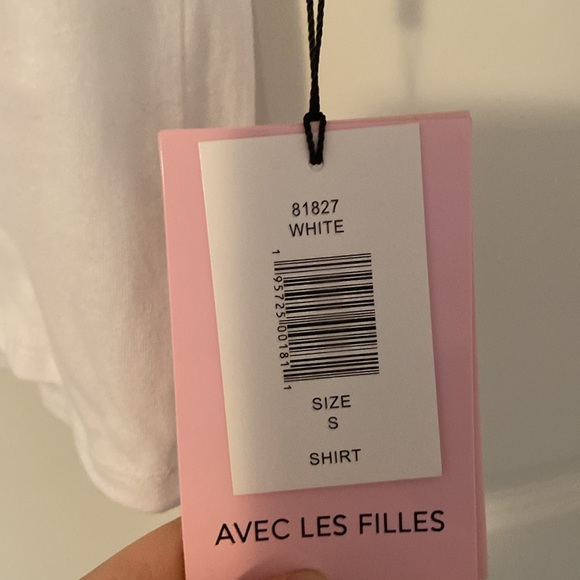 NWT. Avec Les Filles White 3/4 Length Shirt - Picture 4 of 6